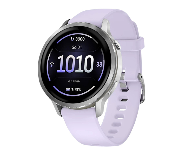 Garmin Venu 4 Silver 41mm z fioletowym paskiem - 1363884 - zdjęcie